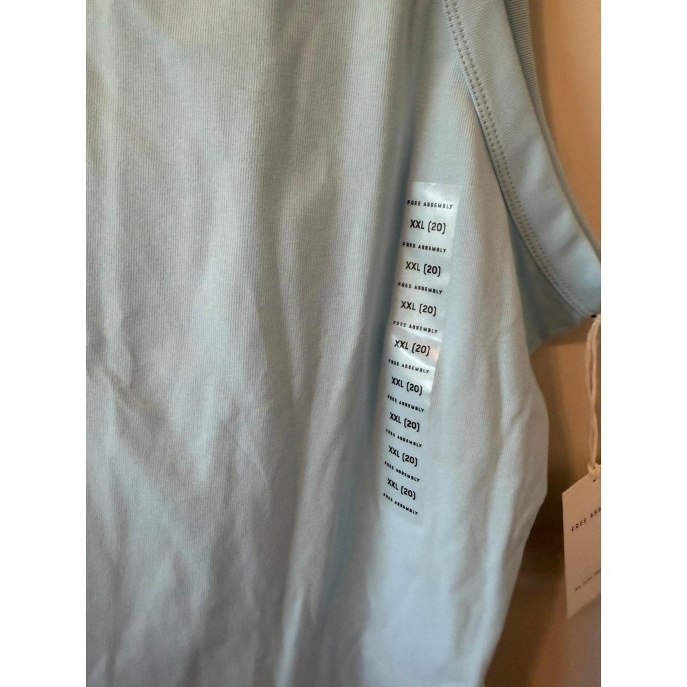 New Free Assembly Women's Cutaway Tank Top, Size XXL blue summer beach preppy - Picture 2 of 5